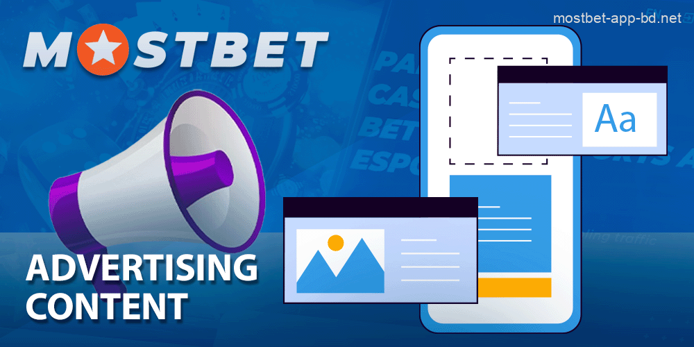 Advertising content of the Mostbet affiliate program