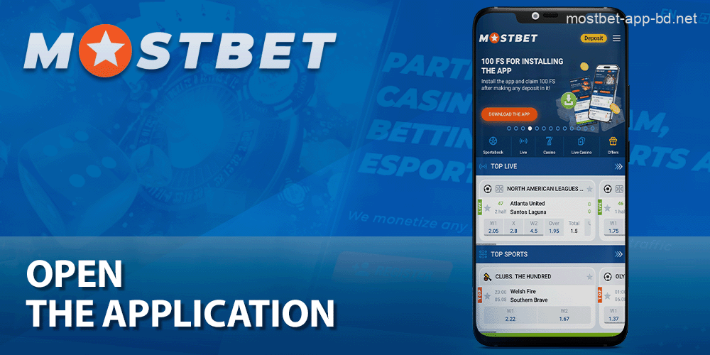 Open the Mostbet mobile app on your device