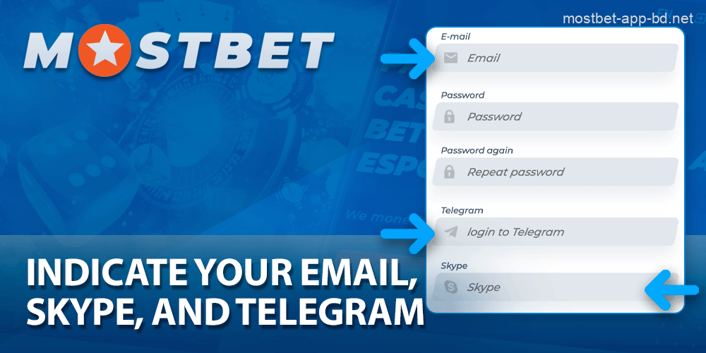 Specify your email, Skype and Telegram for communication