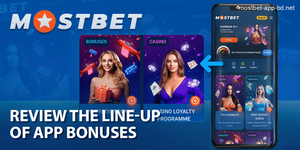 Familiarize yourself with the bonuses in the Mostbet app