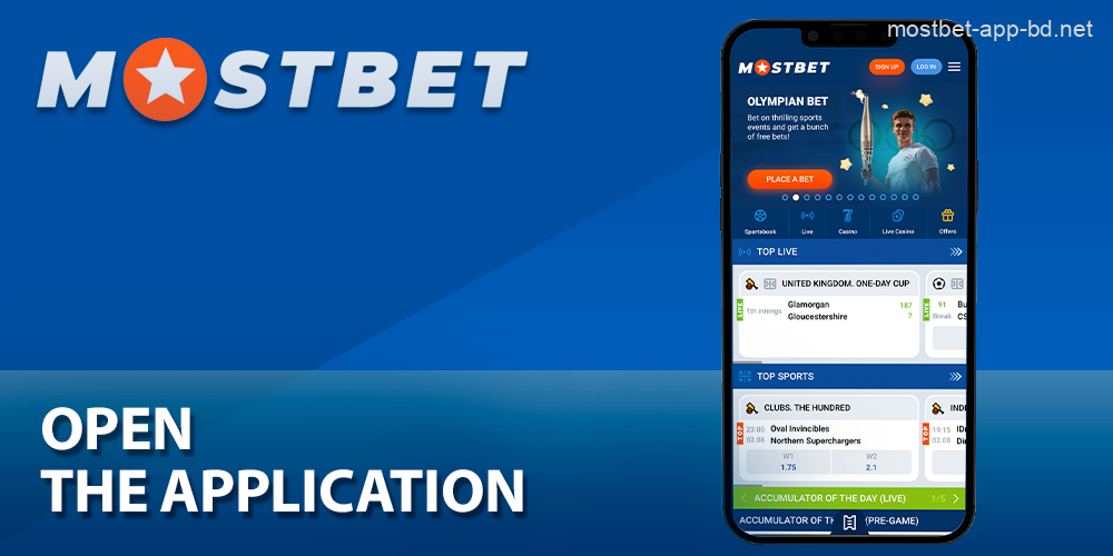 Open the Mostbet app