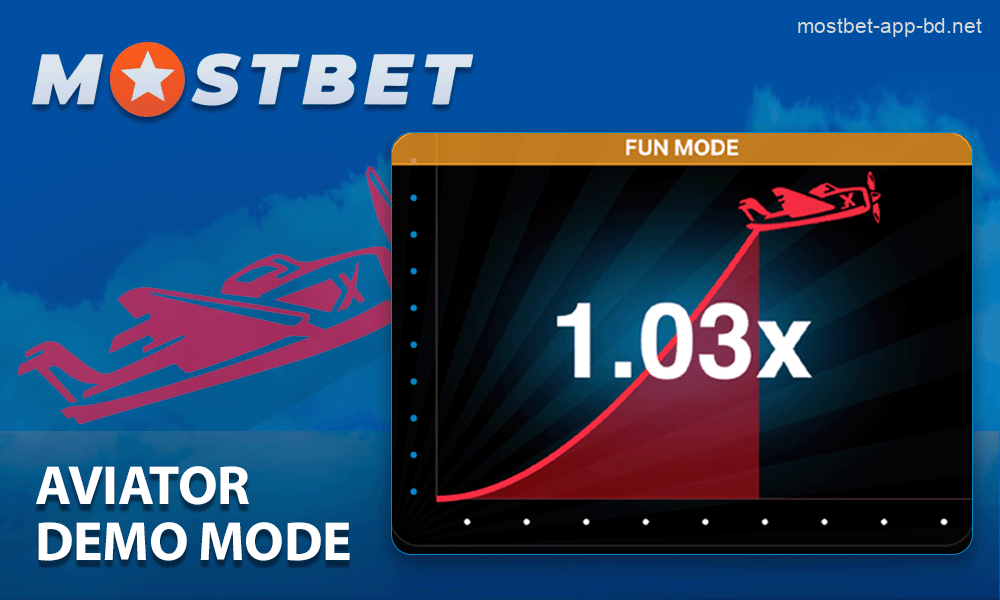 Demo version of Aviator crash game in the Mostbet app