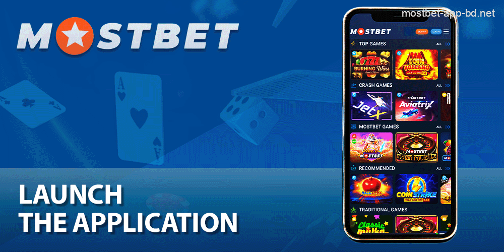 Install and then launch the Mostbet app