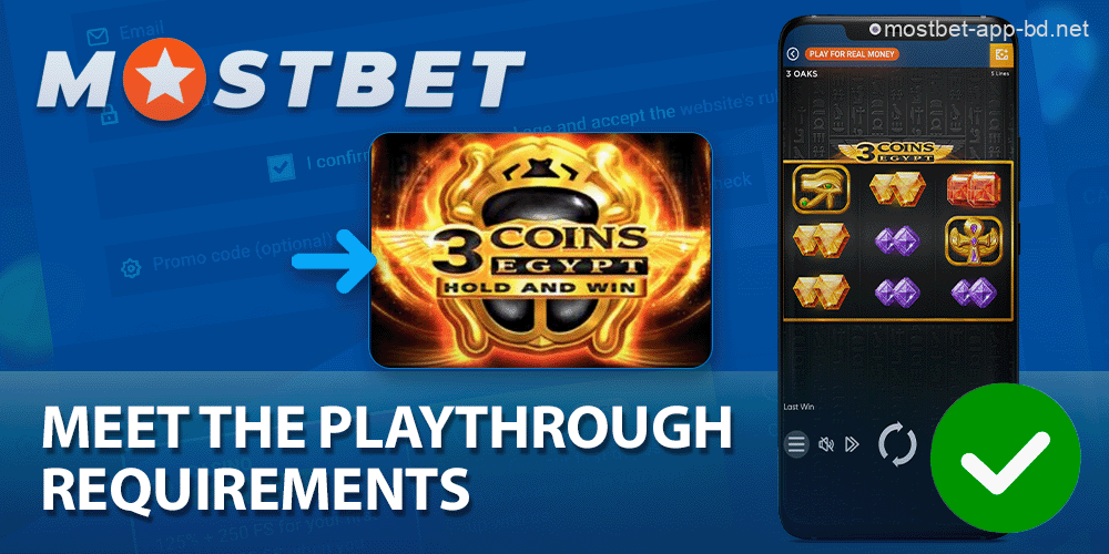 Fulfill the requirements for wagering bonus in the game 3 coins Egypt